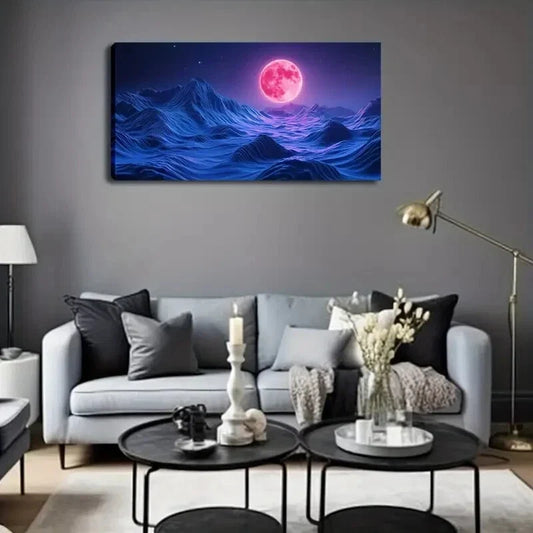 Fantasy Alien Landscape Wall Art Canvas Office Home Room Framed 120x60cm