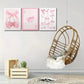 3pcs Trendy Pink Bows Wall Art Set Canvas Framed 40x60cm - High Quality Print 100% Australian Made Wall Canvas Ready to Hang
