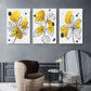 3pcs Minimalist Line Art with Yellow and Black Metal Print Ready to Hang Art