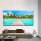 Landscape Tropical Vacation Wall Art Canvas Office Home Room Framed 120x60cm