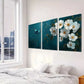 3pcs  Modern Classic Blue Leaves Abstract Wall Art Set Canvas Framed 40x60cm - High Quality Print 100% Australian Made Wall Canvas Ready to Hang