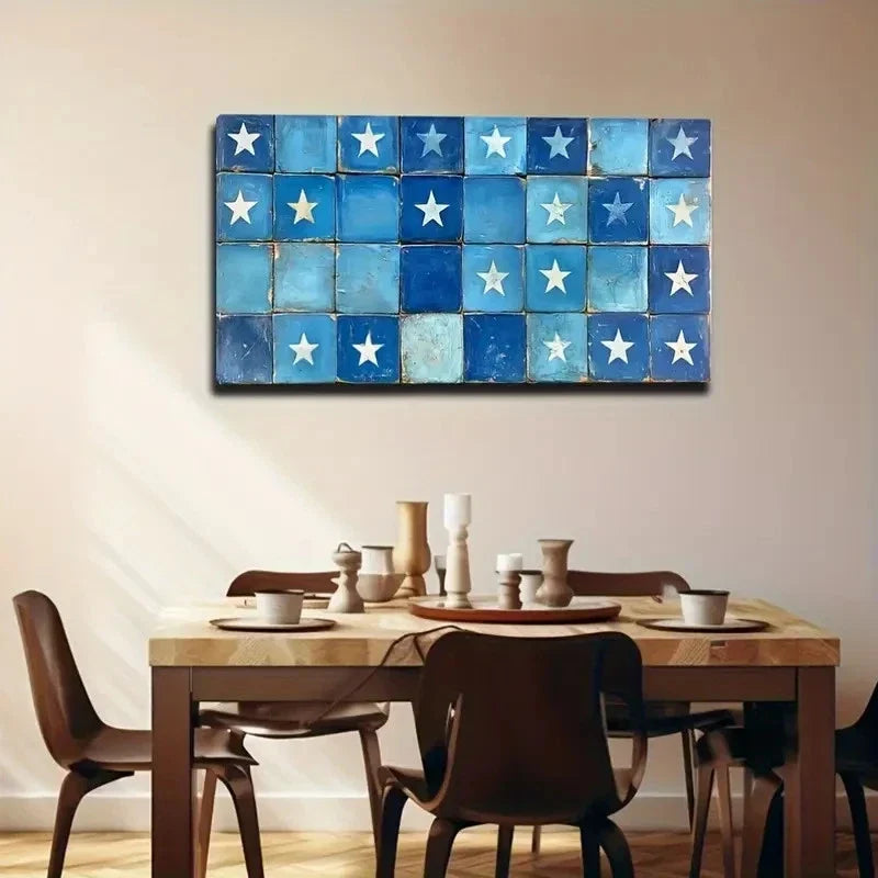 White Geometric Pattern Wall Art Canvas Office Home Room Framed 120x60cm