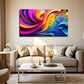 Vibrant Abstract Swirl Wall Art Canvas Office Home Room Framed 80x45cm