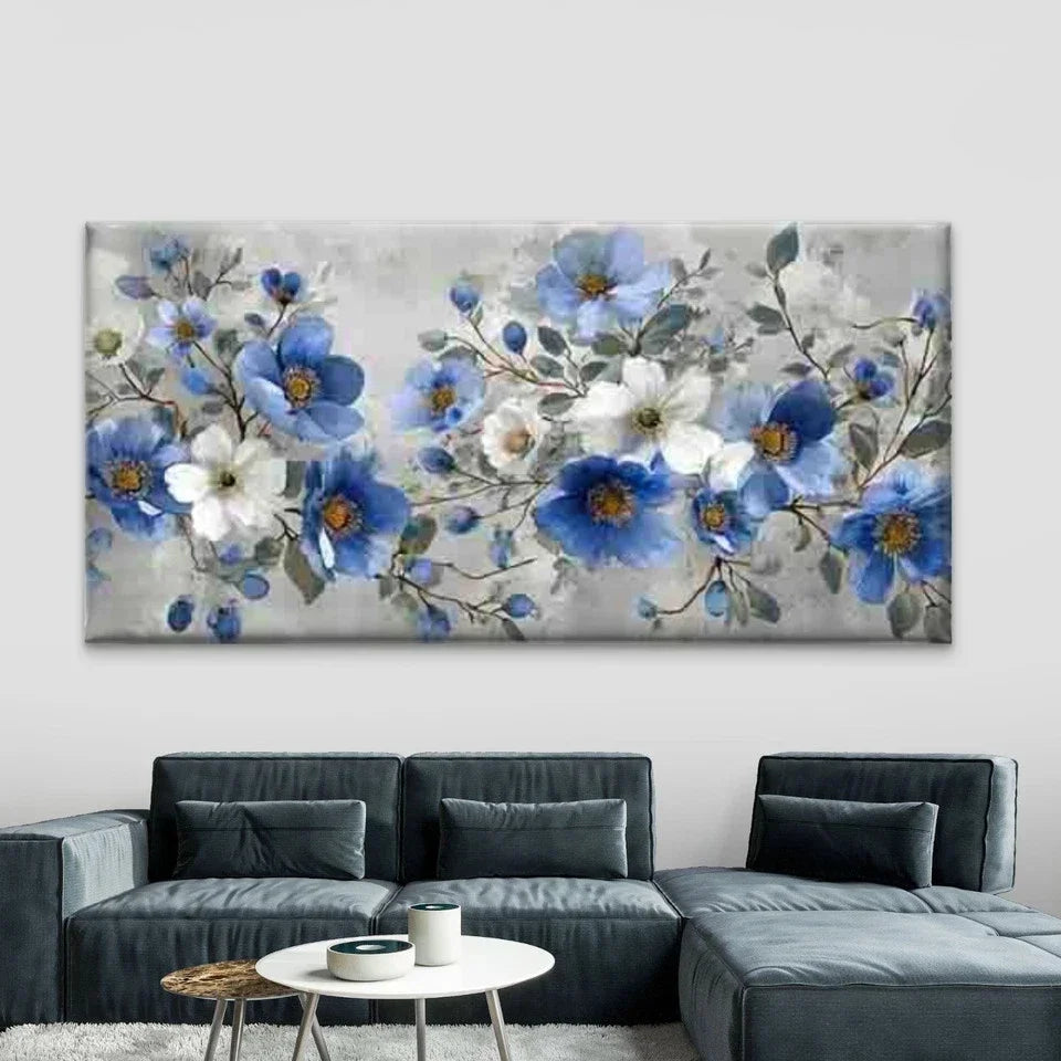 Minimalist Floral Landscape Wall Art Canvas Office Home Room Framed 80x45cm