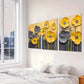 3pcs Abstract Modern Decorative Yellow Flowers Wall Art Set Canvas Framed 40x60cm - High Quality Print 100% Australian Made Wall Canvas Ready to Hang