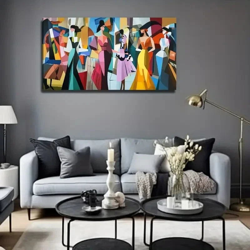 A Group Of Beautiful Women Wall Art Canvas Office Home Room Framed 120x60cm