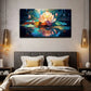 Vibrant Lotus Flower Wall Art Canvas Office Home Room Framed 80x45cm