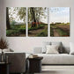 3pcs Tranquil Dirt Road with Trees & Wildflowers Metal Print Ready to Hang Art