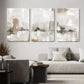 3pcs Abstract Beige Neutral Tone Metal Print Ready to Hang Art