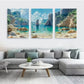 3pcs Serene Beach And Cliff Canvas Framed 40x60cm - High Quality Print 100% Australian Made Wall Canvas Ready to Hang