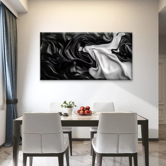 Abstract Liquid Folds Wall Art Canvas Office Home Room Framed 80x45cm
