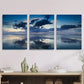 3pcs Serene Seaside Landscape, Beautiful Sunset Metal Print Ready to Hang Art