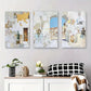 3pcs Abstract Architectural Golden Accents Metal Print Ready to Hang Art