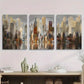 3pcs Modern Abstract New York Vibrant Urban Sky Metal Print Ready to Hang Art
