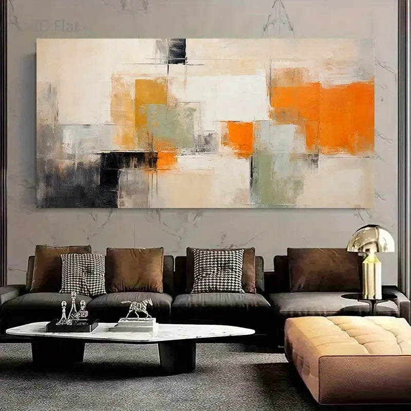 Abstract Expressionist Modern Wall Art Canvas Office Home Room Framed 120x60cm