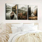 3pcs Rural Farmhouse and Lake View Wall Art Set Canvas Framed 40x60cm - High Quality Print 100% Australian Made Wall Canvas Ready to Hang