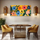 Modern Floral Multi-Color Wall Art Canvas Office Home Room Framed 120x60cm