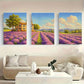 3pcs A Painting of a Stone House Metal Print Ready to Hang Art