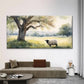 Sheep Under Tree Meadow Wall Art Canvas Office Home Room Framed 80x45cm