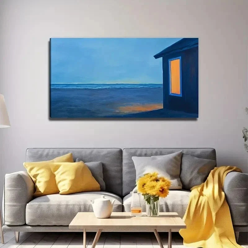 Nordic Beach House Wall Art Canvas Office Home Room Framed 120x60cm