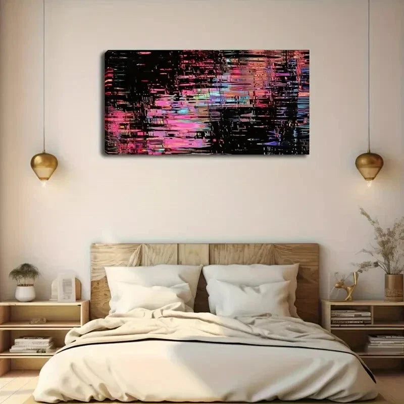 Vibrant Colors and Lines Wall Art Canvas Office Home Room Framed 80x45cm