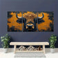 3pcs Orange & Black Bison Buffalo Decoration Wall Art Set Canvas Framed 40x60cm - High Quality Print 100% Australian Made Wall Canvas Ready to Hang
