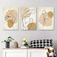 3pcs Minimalist Line Art Woman Modern Metal Print Ready to Hang Art