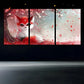 3pcs Baby Fox Modern Design Red & White Metal Print Ready to Hang Art
