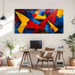 Geometric Vibrant Modern Décor Wall Art Canvas Office Home Room Framed 120x60cm