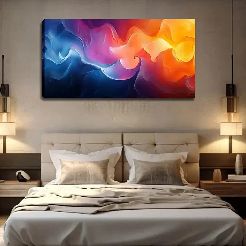 Abstract Flowing Color Design Wall Art Canvas Office Home Room Framed 120x60cm