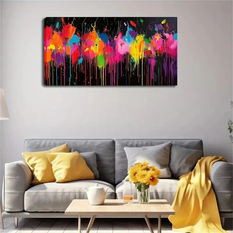 Splashing and Dripping Wall Art Canvas Office Home Room Framed 120x60cm