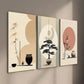 3pcs Vintage Potted Plants and Trees Wall Art Set Canvas Framed 40x60cm - High Quality Print 100% Australian Made Wall Canvas Ready to Hang