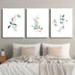 3pcs Abstract Flowers in Watercolor Style Wall Art Set Canvas Framed 40x60cm - High Quality Print 100% Australian Made Wall Canvas Ready to Hang