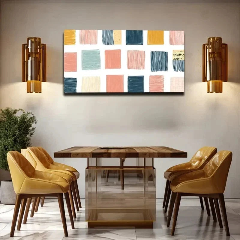 Modern Minimalist Pattern Wall Art Canvas Office Home Room Framed 120x60cm