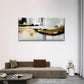 Black & Golden Swirl Design Wall Art Canvas Office Home Room Framed 120x60cm