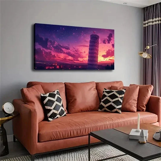 Snow Mountain Shine The Pcink Wall Art Canvas Office Home Room Framed 120x60cm