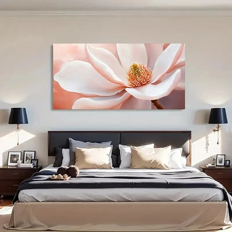 Delicate Blossom Soft Pastel Wall Art Canvas Office Home Room Framed 120x60cm