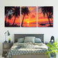 3pcs Silhouette Coconut Palm Trees on Beach Wall Art Set Canvas Framed 40x60cm - High Quality Print 100% Australian Made Wall Canvas Ready to Hang