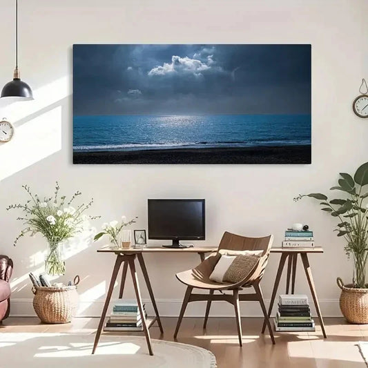 Stunning Ocean Scenery Calm Wall Art Canvas Office Home Room Framed 120x60cm