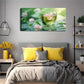 A Pink Flower Floating Green Wall Art Canvas Office Home Room Framed 120x60cm