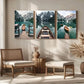 3pcs Flat Set Of Three Nature Landscapes Metal Print Ready to Hang Art