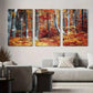 3pcs Colorful Fall Leaves and Trees Nature Metal Print Ready to Hang Art