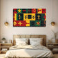Tribal Pattern Measuring Wall Art Canvas Office Home Room Framed 120x60cm