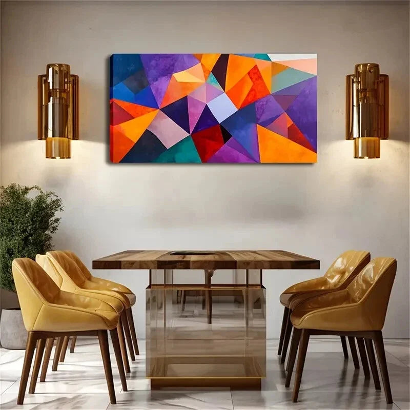 Modern Geometric Design Décor Wall Art Canvas Office Home Room Framed 120x60cm