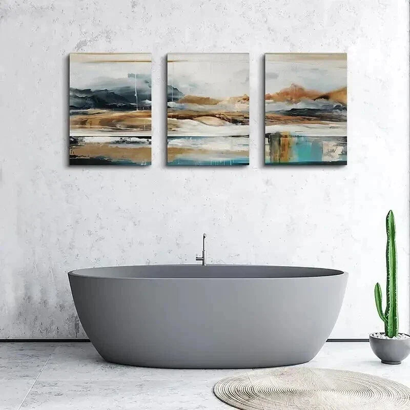 3pcs Abstract Black and White Design Wall Art Set Canvas Framed 40x60cm - High Quality Print 100% Australian Made Wall Canvas Ready to Hang