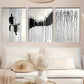3pcs Black and White Lines Abstract Metal Print Ready to Hang Art