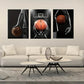 3pcs Modern Basketball Sport Theme Wall Art Set Canvas Framed 40x60cm - High Quality Print 100% Australian Made Wall Canvas Ready to Hang