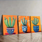 3pcs Beautiful Cactus Design Colorful Perfect Wall Art Set Canvas Framed 40x60cm - High Quality Print 100% Australian Made Wall Canvas Ready to Hang