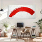 Vibrant Red & White Abstract Wall Art Canvas Office Home Room Framed 120x60cm