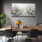 Vibrant Yellow & White Wall Art canvas office home room framed 120x60cm